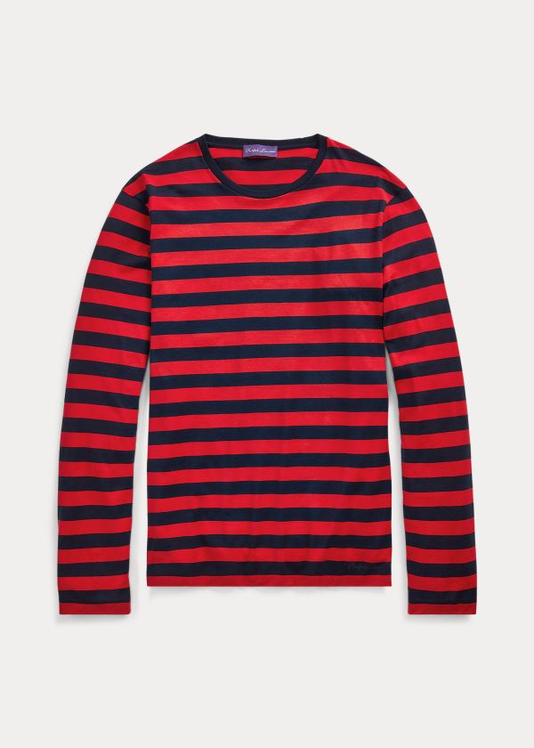 Men's Ralph Lauren Striped Lisle T Shirts | 280493HKC